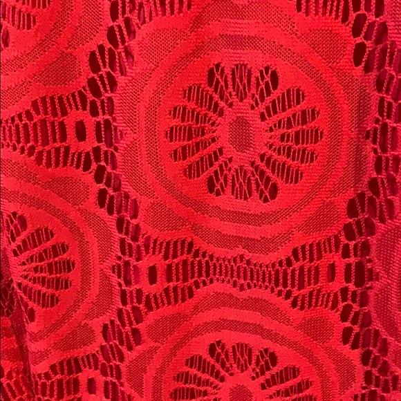 London Times Boat Neck Keyhole Belted Lace Dress - Picture 4 of 4